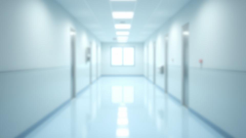 Spotless medical clinic hallway